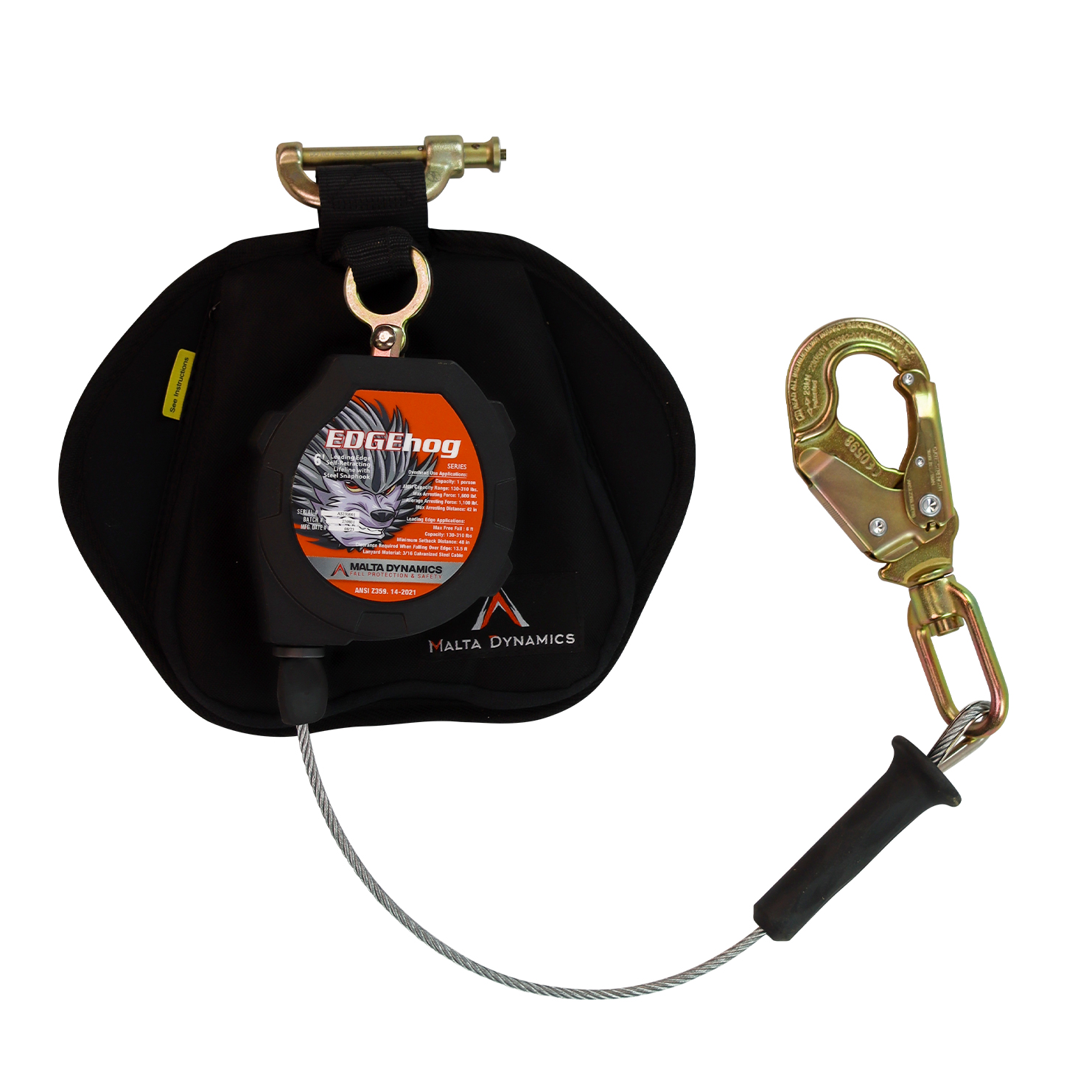 : 6’ EDGEHOG SRL W/SNAP HOOK, CLASS 2-P